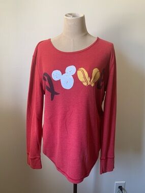 Disney Store Thermal Long Sleeve “LOVE” Graphic and Waffle Knit